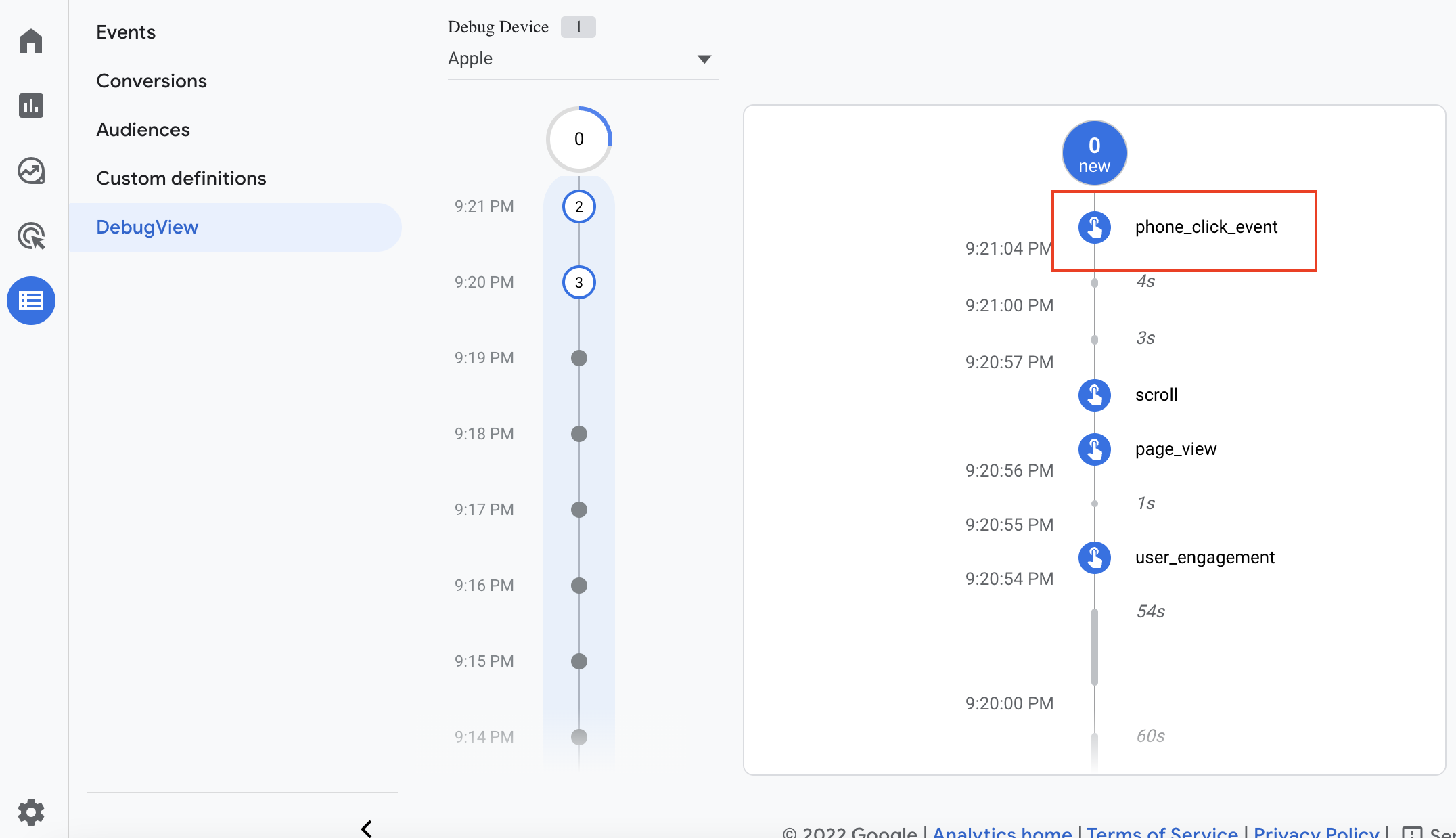 Google Analytics 4 debugview kullanımı