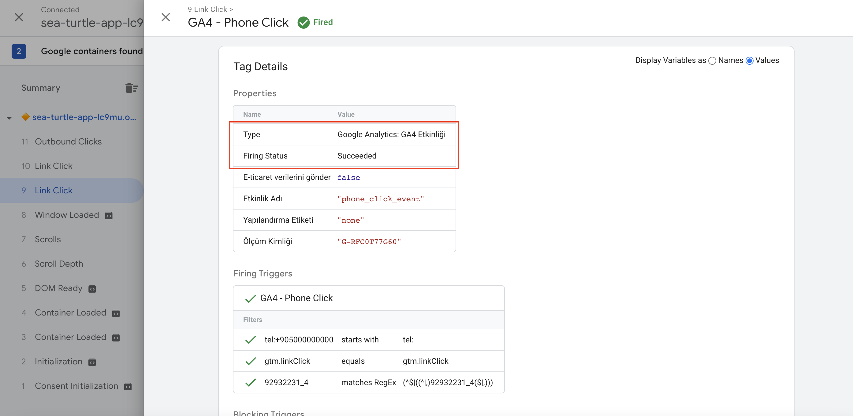 Google Tag Manager kodu debug etmek