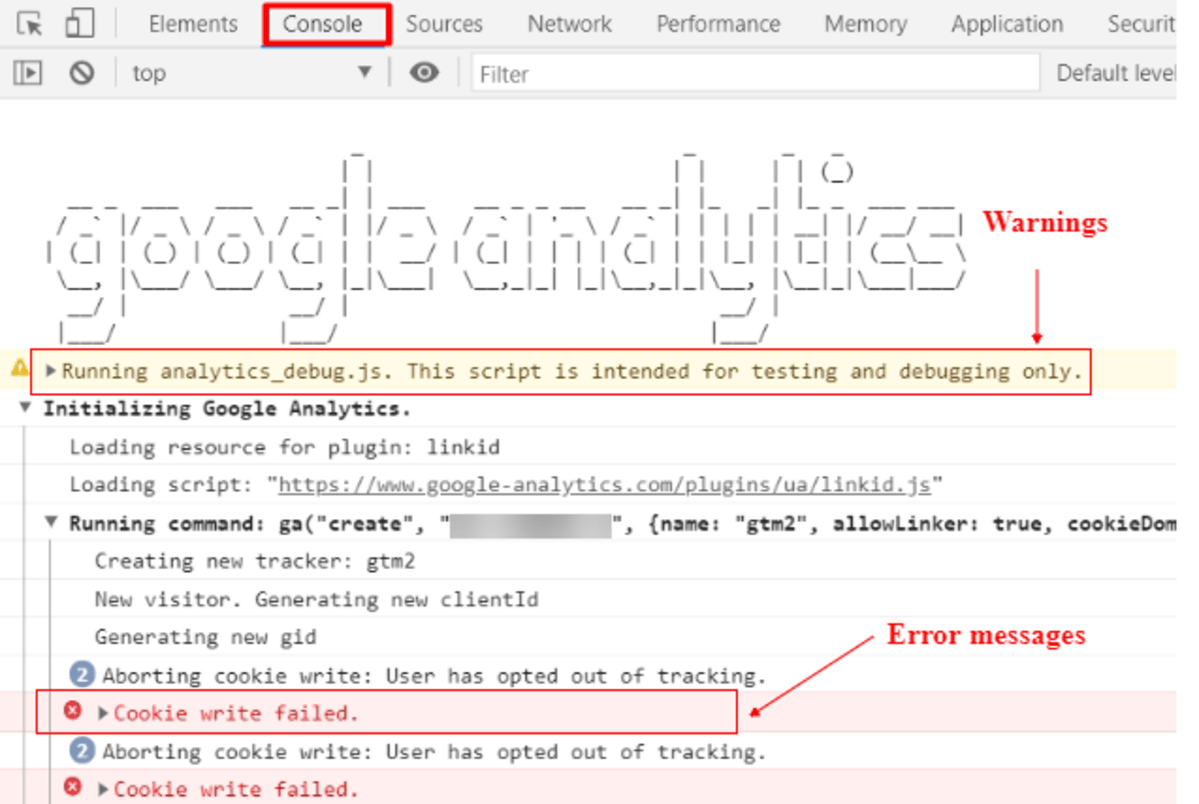 google chrome Analytics Debugger eklentisi