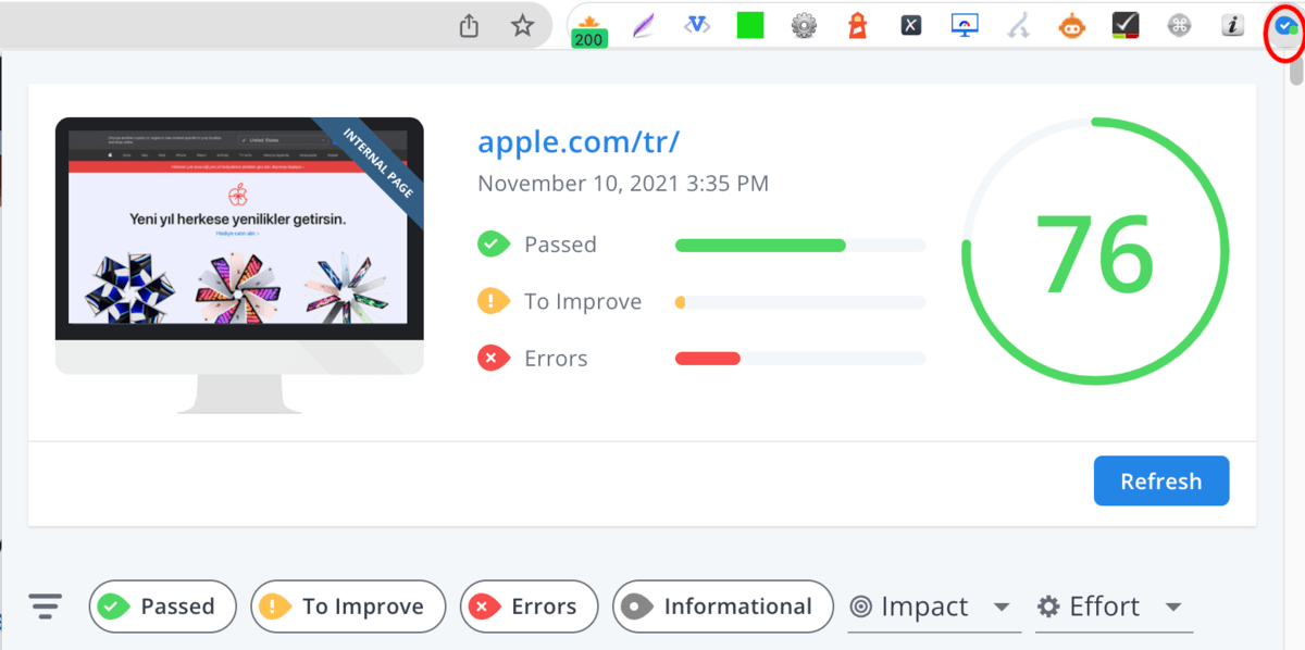 google chrome WOORank eklentisi