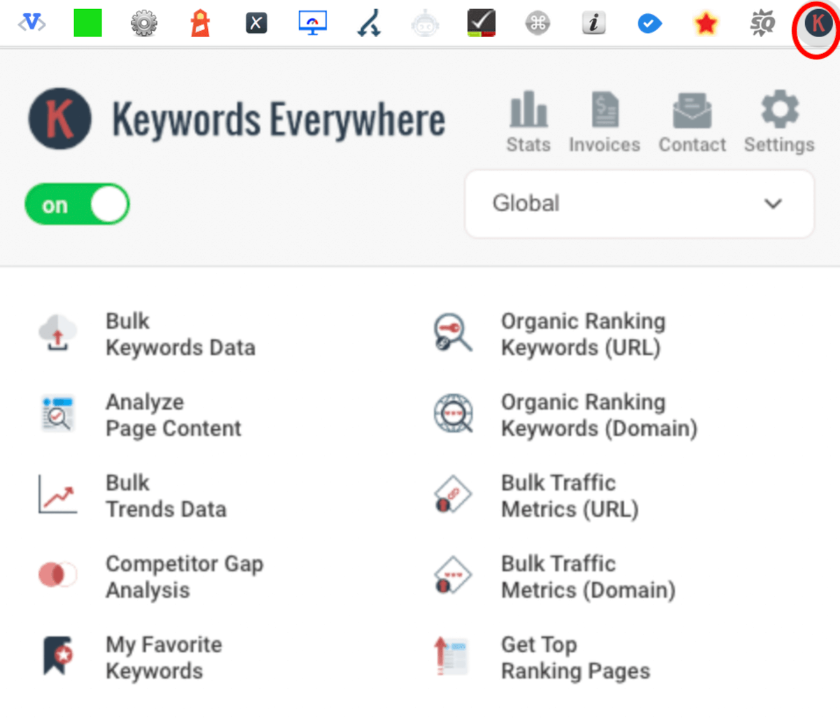 google chrome Keyword Everywhere eklentisi