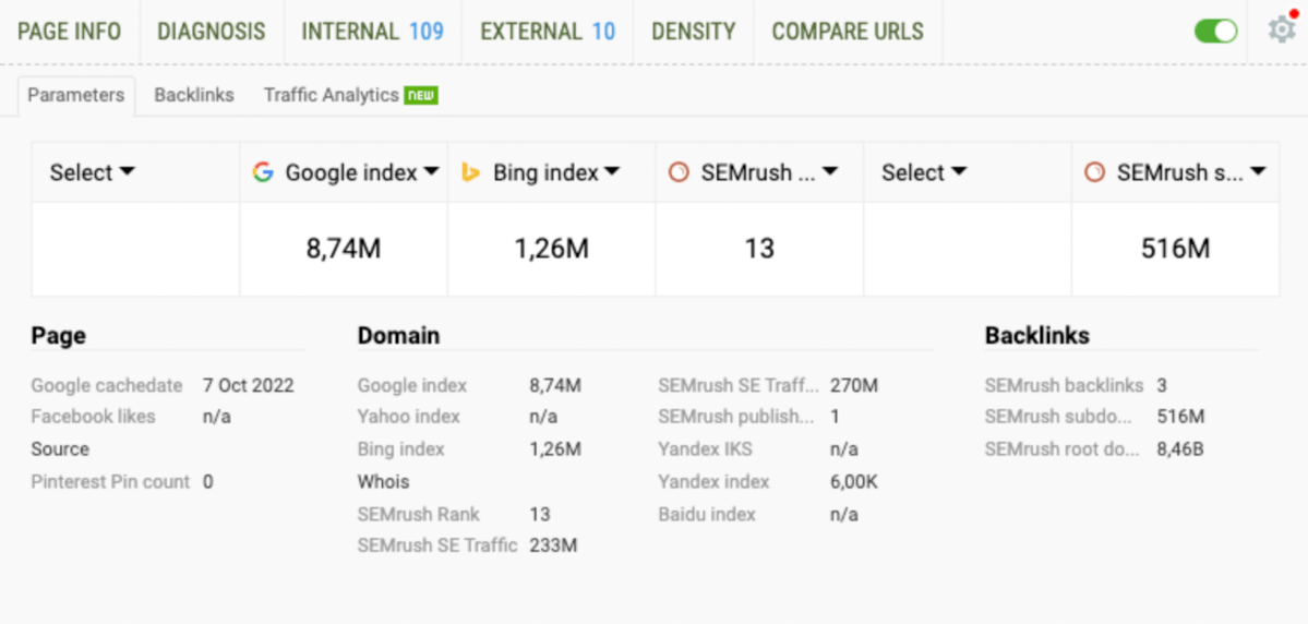 google chrome SEOquake eklentisi